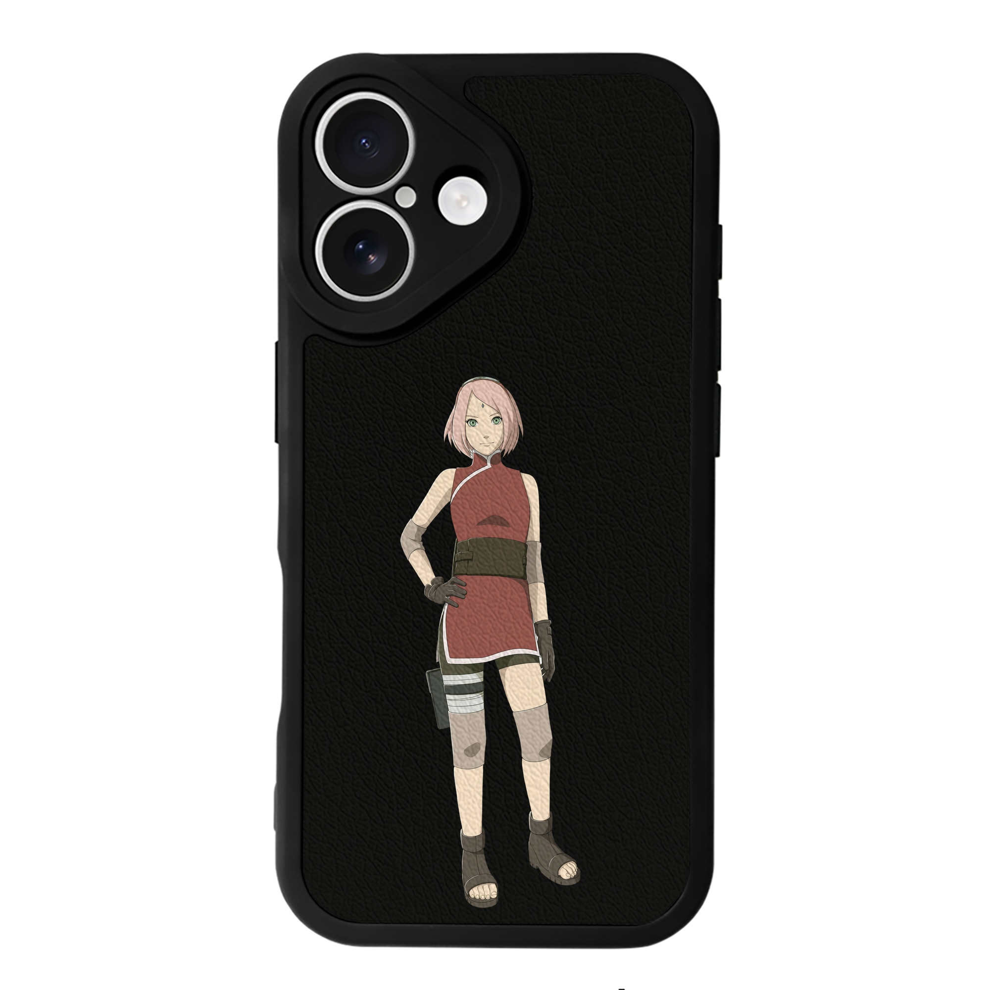 （画像用） NARUTO -ナルト- 春野サクラ Haruno Sakura 【iPhone 16シリーズ対応】シリコンスマホケース（レザー調） 材質：シリコン